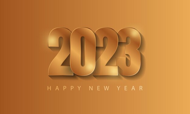 2023 feliz año nuevo con números dorados