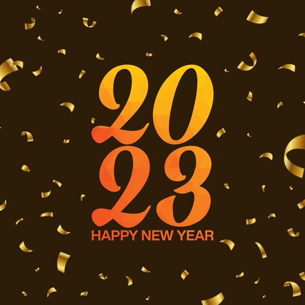 Vector 2023 feliz año nuevo texto letras a mano. plantilla de diseño cartel de tipografía de celebración.