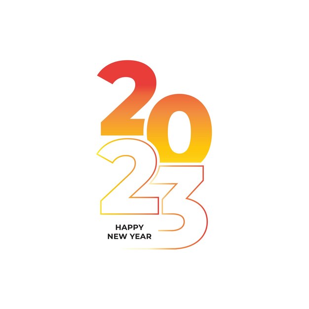 2023 feliz año nuevo texto tipografía diseño vector ilustración