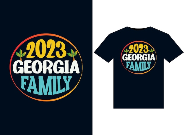 Vector 2023 ilustraciones de la familia de georgia para el diseño de camisetas listas para imprimir