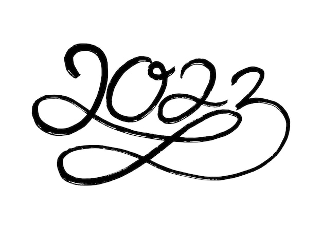 2023 letras de caligrafía. estilo de dibujo a mano