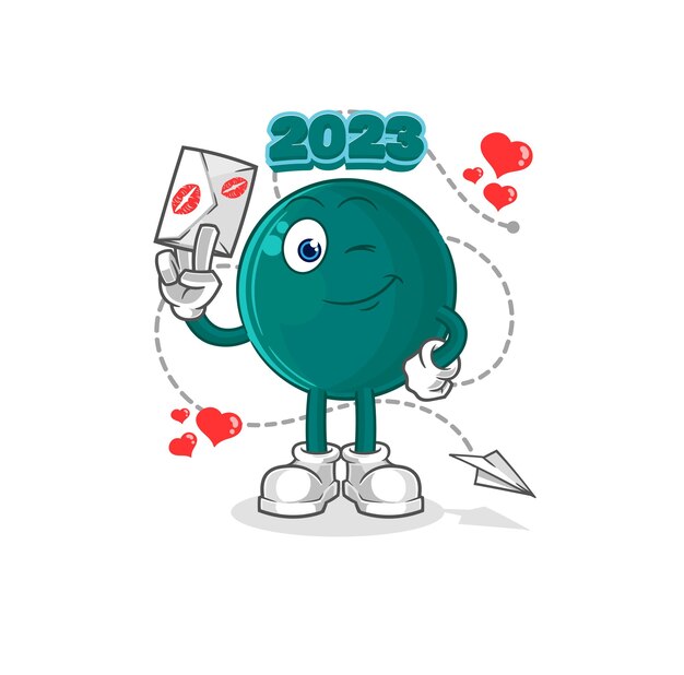 2023 mantenga vector de carácter de ilustración de carta de amor