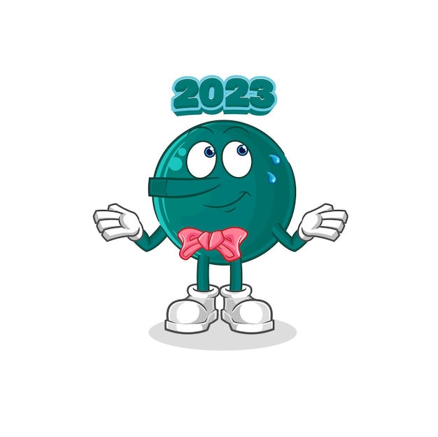 2023 mentira como vector de mascota de dibujos animados de personaje de Pinocho