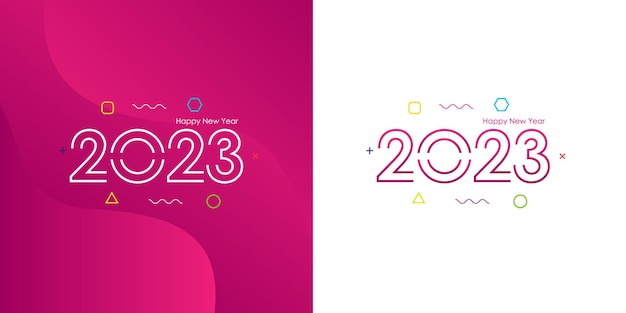 Vector 2023 con texto de nuevo estilo