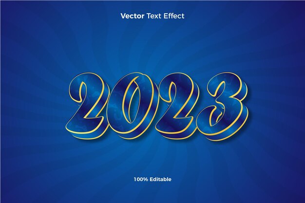 2023 vector 3d estilo de efecto de texto editable