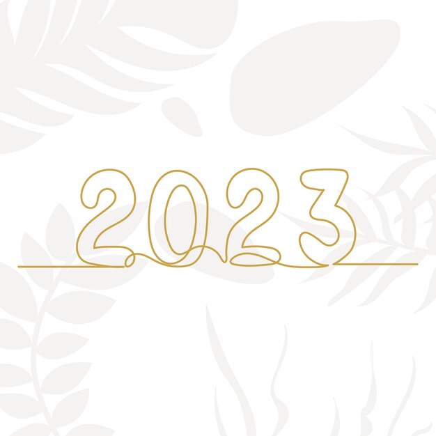 2023 un vector de dibujo de línea continua