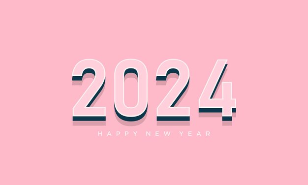 2024 año nuevo con un concepto minimalista y elegante