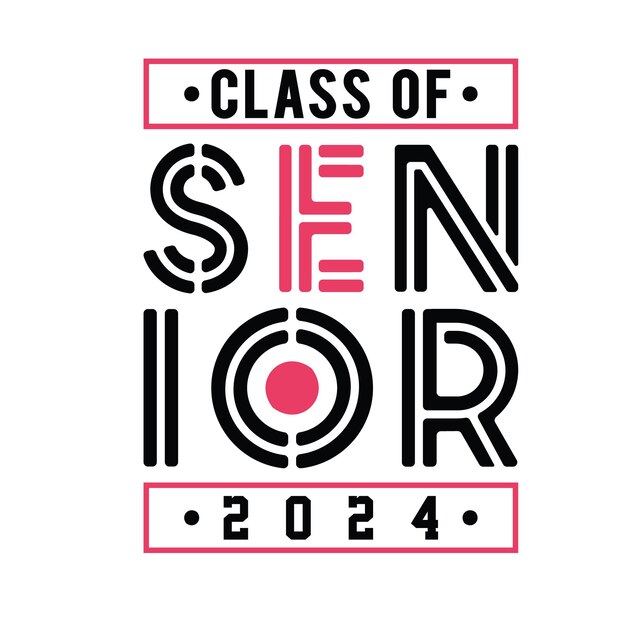 2024 Clase Senior de diseño de graduación Diseño vectorial de tipografía de graduación