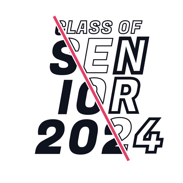 2024 Clase Senior de diseño de graduación Diseño vectorial de tipografía de graduación