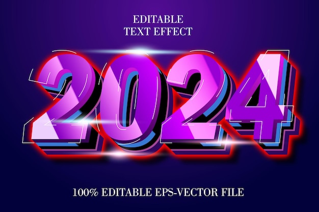 Vector 2024 estilo moderno 3d editable