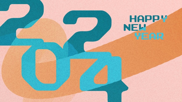 2024 feliz año nuevo banner abstracto vectorial