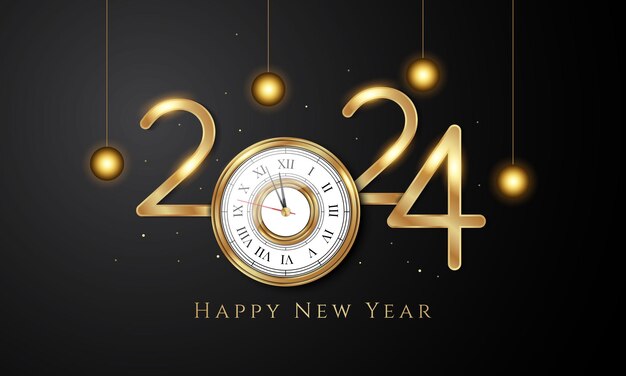 2024 Feliz Año Nuevo Diseño De Fondo Ilustración Vectorial