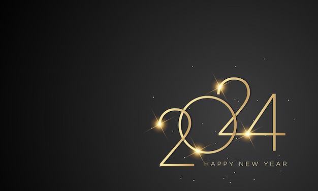 2024 Feliz Año Nuevo Diseño De Fondo Tarjeta De Felicitación Banner Cartel Ilustración Vectorial