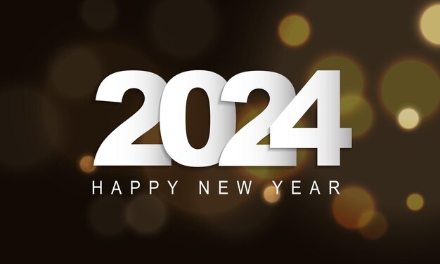 2024 Feliz Año Nuevo Diseño De Fondo Tarjeta De Felicitación Banner Cartel Ilustración Vectorial