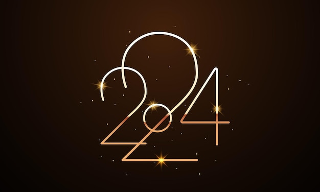 2024 Feliz Año Nuevo Diseño De Fondo Tarjeta De Felicitación Banner Cartel Ilustración Vectorial