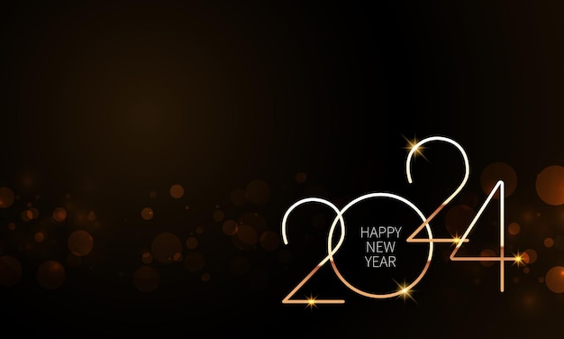 2024 Feliz Año Nuevo Diseño De Fondo Tarjeta De Felicitación Banner Cartel Ilustración Vectorial