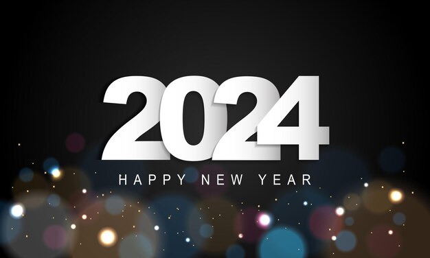 2024 Feliz Año Nuevo Diseño De Fondo Tarjeta De Felicitación Banner Cartel Ilustración Vectorial