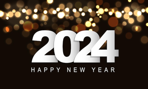 Vector 2024 feliz año nuevo diseño de fondo tarjeta de felicitación banner cartel ilustración vectorial