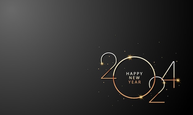 2024 Feliz Año Nuevo Diseño De Fondo Tarjeta De Felicitación Banner Cartel Ilustración Vectorial