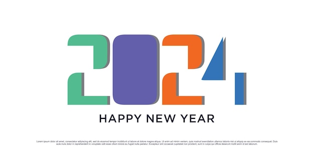 2024 Feliz año nuevo diseño de logotipo ilustración vectorial para el nuevo año 2024 con idea creativa