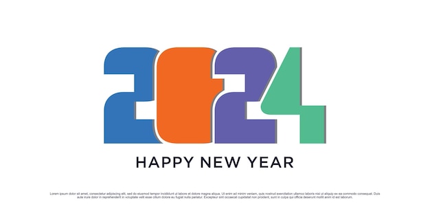 2024 Feliz año nuevo diseño de logotipo ilustración vectorial para el nuevo año 2024 con idea creativa