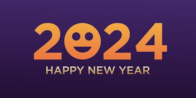 Vector 2024 feliz año nuevo diseño de logotipo vector moda año nuevo 2024 plantilla de diseño