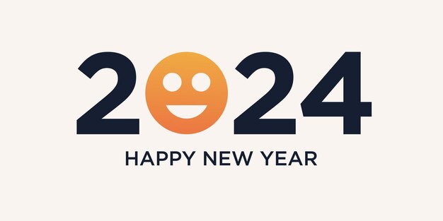 2024 Feliz año nuevo diseño de logotipo vector moda año nuevo 2024 plantilla de diseño