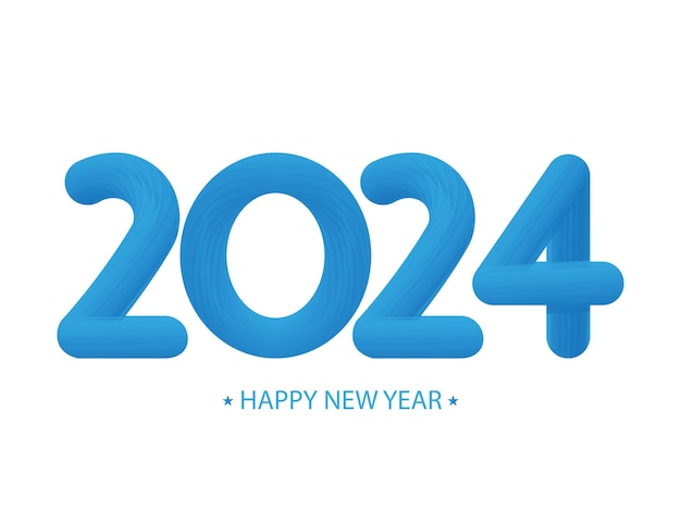 2024 feliz año nuevo con efecto Fluido