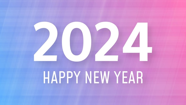 2024 feliz año nuevo fondo plantilla de banner de saludo moderno con números blancos de año nuevo 2024 sobre fondo abstracto violeta con líneas ilustración vectorial