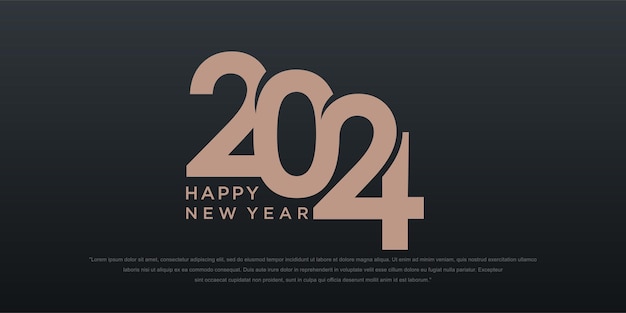 2024 Feliz año nuevo logotipo diseño de texto 2024 plantilla de diseño de número Ilustración vectorial