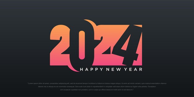 2024 Feliz año nuevo logotipo diseño de texto 2024 plantilla de diseño de número Ilustración vectorial