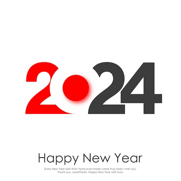 2024 Feliz año nuevo logotipo diseño de texto ilustración vectorial