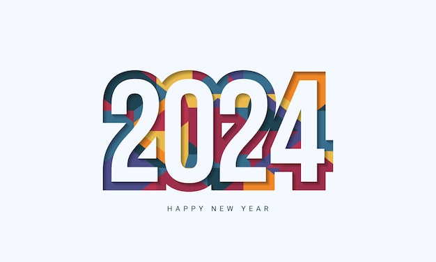 2024 feliz año nuevo vector de diseño de texto plantilla de diseño de números 2024 2024 símbolo de feliz año nuevo