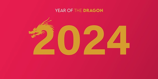Vector 2024 feliz celebración del año nuevo tarjeta de felicitación y plantilla de diseño de banner año nuevo chino