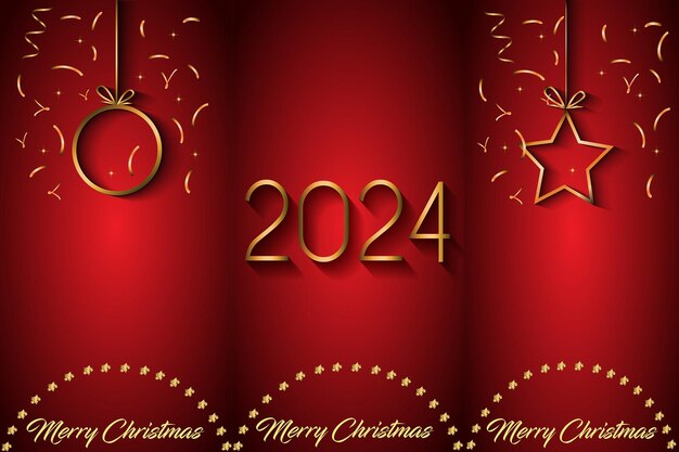 2024 Fondo de feliz Navidad para tus invitaciones de temporada, carteles del festival, tarjetas de felicitación