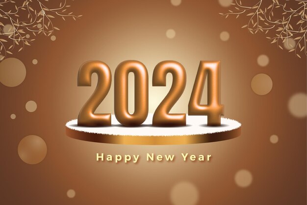 2024 Vector de estilo de texto 3D
