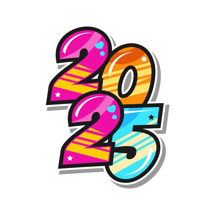 Vector 2025 el año nuevo celebra el diseño del momento