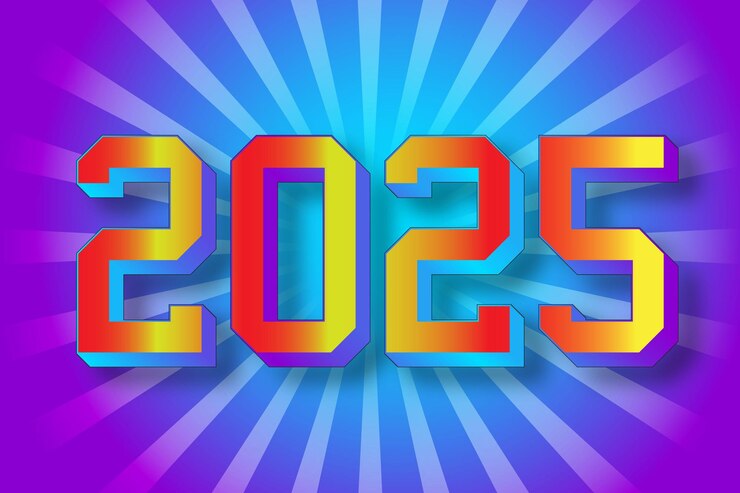 Vector 2025 diseño de efectos de texto