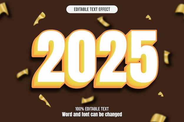 2025 efecto de texto editable dibujos animados en relieve 3D