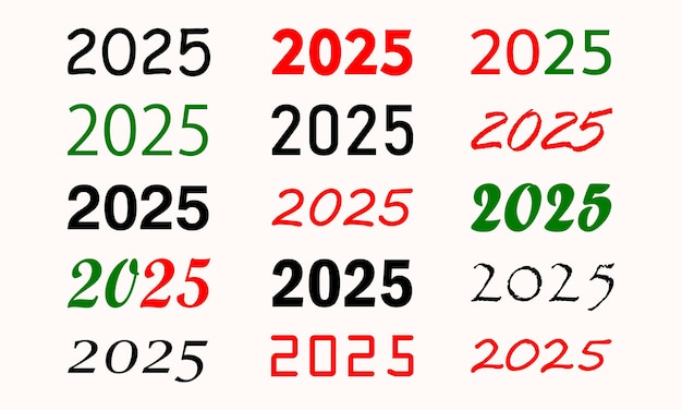 2025 elemento de diseño de tipografía de texto para el año nuevo publicación de redes sociales cartón de felicitación cartel de banner