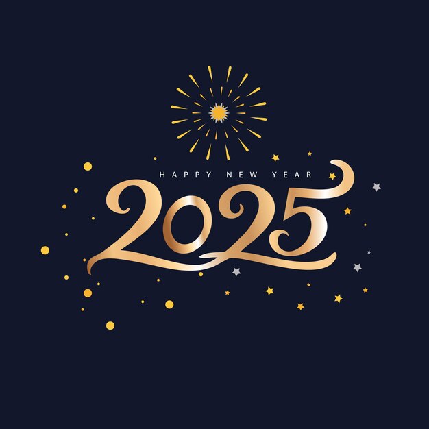 2025 Feliz año nuevo tipografía