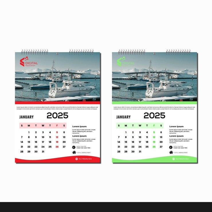 2025 January Calendar with Marine Scene