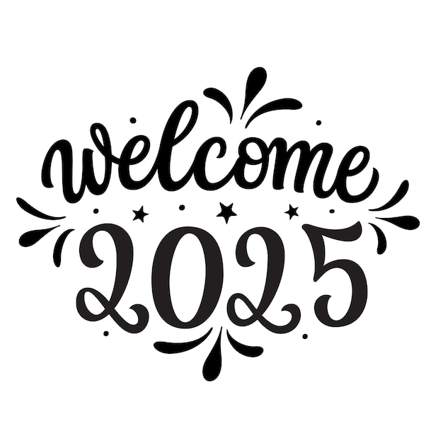 2025 Letras de bienvenida a mano
