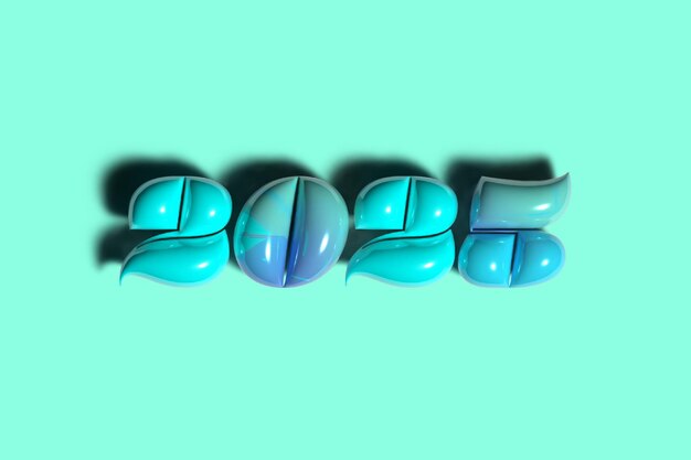 2025 Logotipo 3D y año nuevo