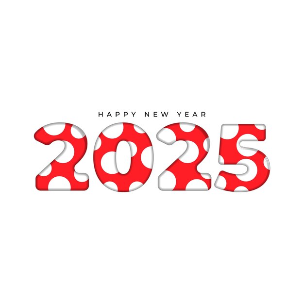 2025 número feliz año nuevo elemento diseño vectorial polkadot