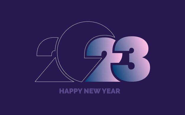 2042 Diseño Feliz año nuevo Año nuevo 2023 diseño de logotipo para diseño de folleto tarjeta banner decoración navideña 2023 Ilustración vectorial