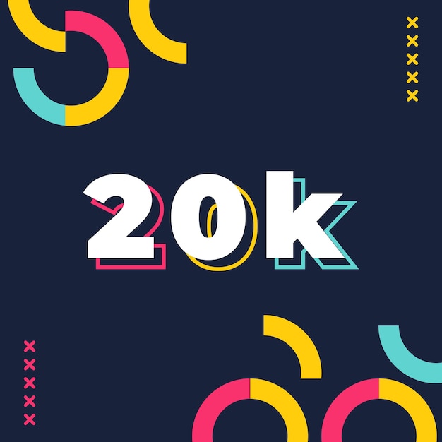 20k seguidores resumen colorido