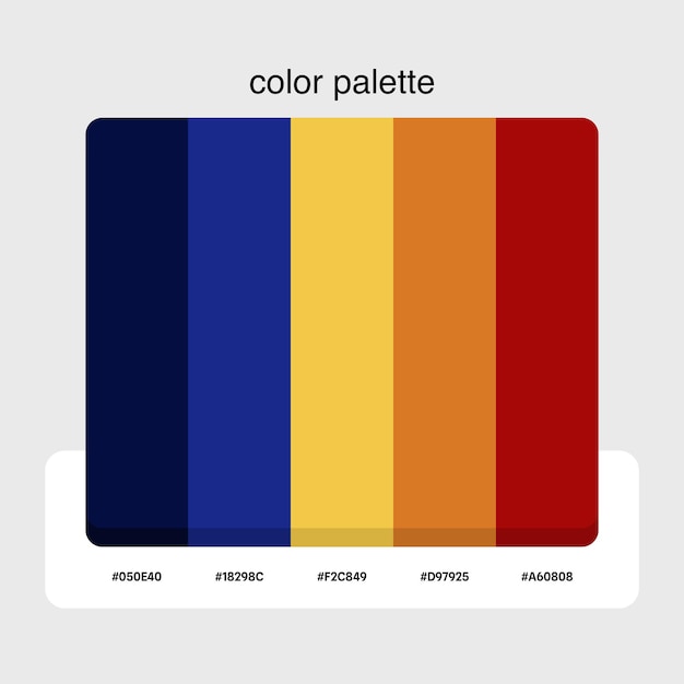 211554 Paletas de colores con códigos de colores Azul colorido Naranja brillante Bold