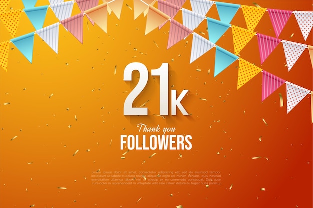 21k seguidores con una cortina de celebración