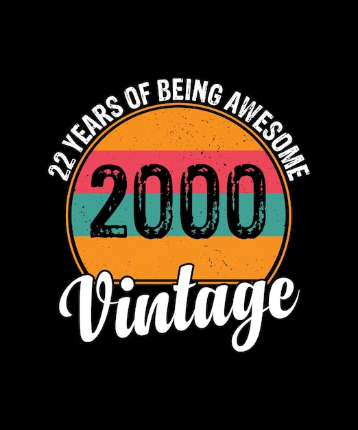 22 años de edad regalos vintage 2000 edición limitada 22 cumpleaños camiseta